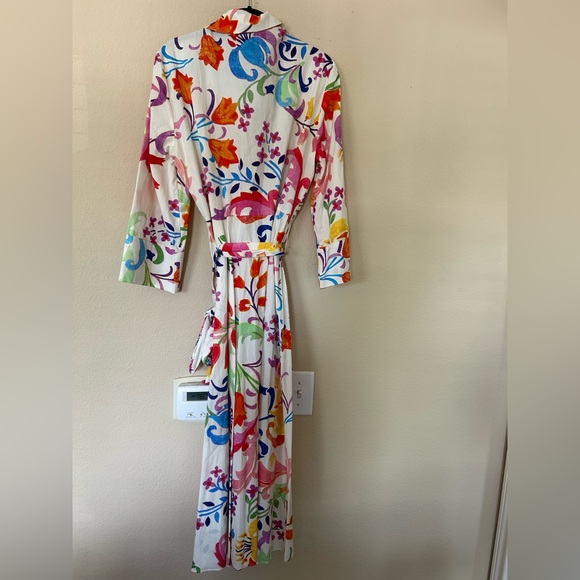 NWT Zara Floral Multicolor Maxi Dress Large - Picture 9 of 9
